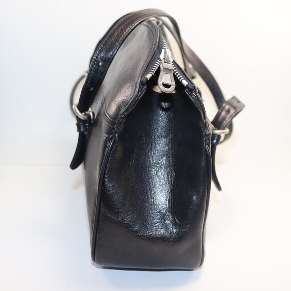 Vintage Johnny Farah Black Leather top Handle/shoulder bag - Picture 4 of 9